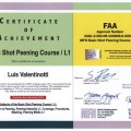 Shot peening FAA certificate Level 1